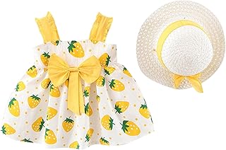 Chica Strawberry Bebé Ropa Sombrero Princesa Al Aire Libre Alta Impresión Vestido Niñas Ropa y Falda