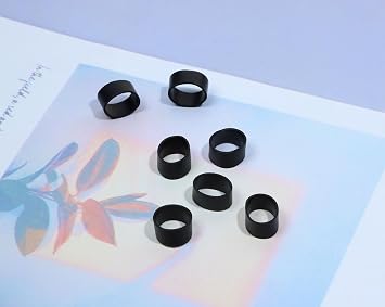 ONLYKXY 200 Pieces Black Mini Silicone Cable Ties 0.3 inch Diameter Flat Rubber Bands Elastic Bands Supplies Reusable Rubber Rings Thick Rubber Bands for School Home or Office Elasticity Coil Ring