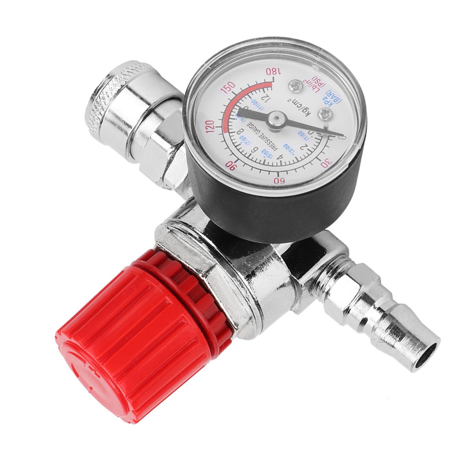 SIXRUN Regolatore di Pressione per Compressore D'Aria, Valvola con Manometro e Raccordi, per Tubi del Compressore