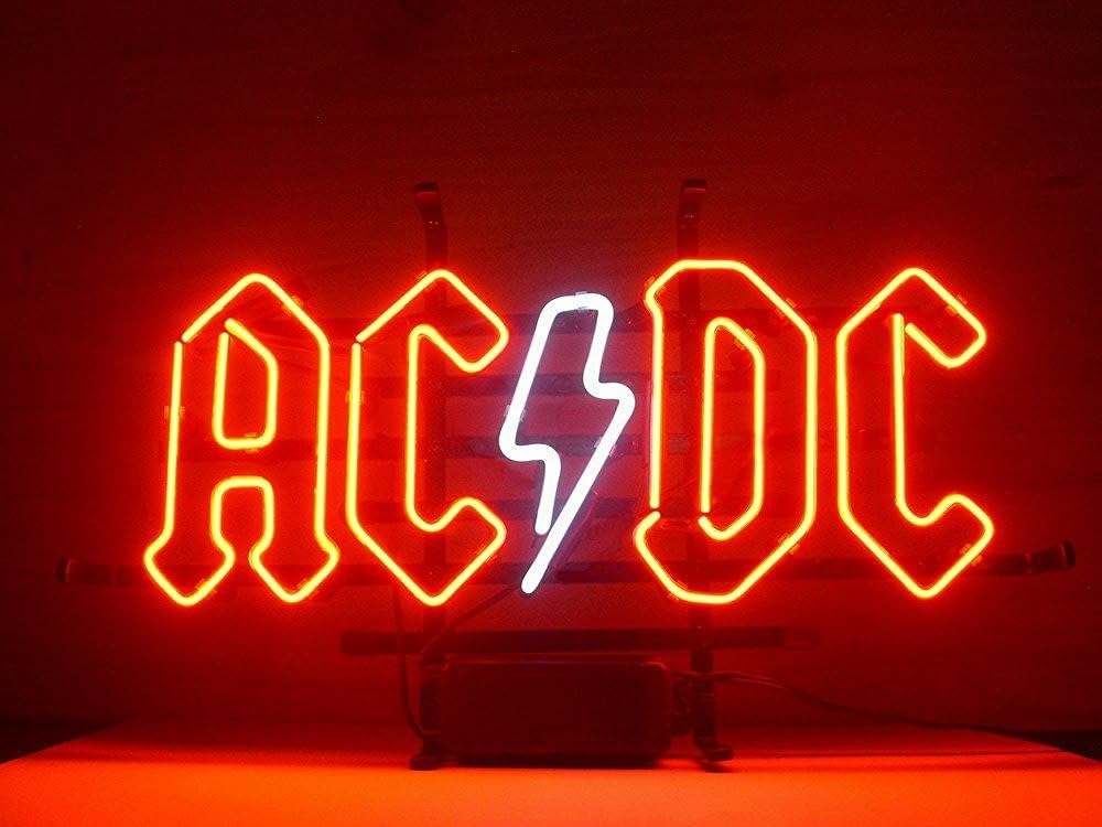 Urby AC/DC Real Glass Neon Light Sign Home Beer Bar Pub Recreation Room Game Room Windows Garage Wall Sign 18''x14'' A14-07