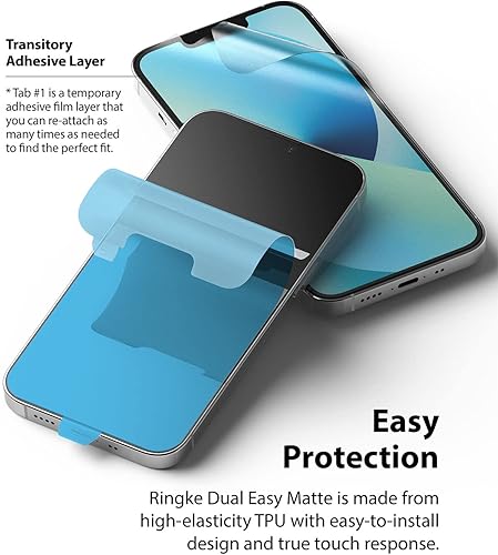 Miniatura 3 de Ringke Dual Easy Matte [2 unidades] Antihuellas, película antirreflejos compatible con iPhone 13 Mini, protector de pantalla de 5.4 pulgadas (2021)