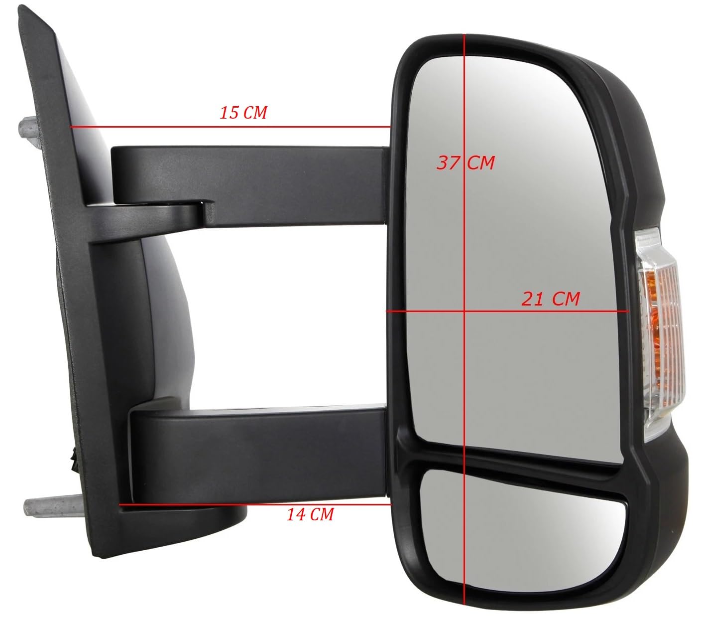 Specchietto Elettrico Destro CAMPER DUCATO Braccio Medio 15 cm Retrovisore Termico DX Dal 2006-2024,Sbrinamento rapido,Freccia Integrata