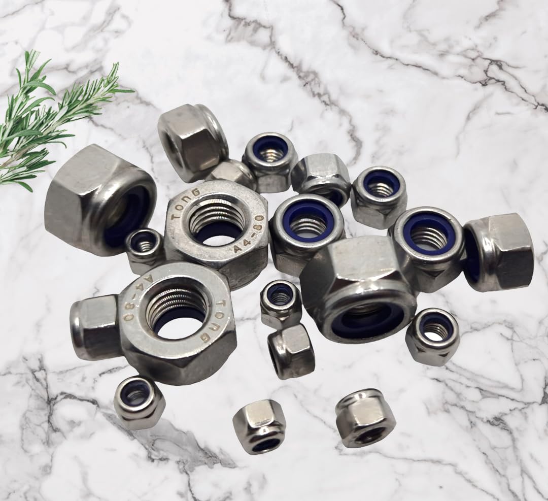 Dadi Autobloccanti Nylock In Acciaio Inox, Filettatura 4-40, Con Inserto In Nylon, Confezione Da 100 Pezzi