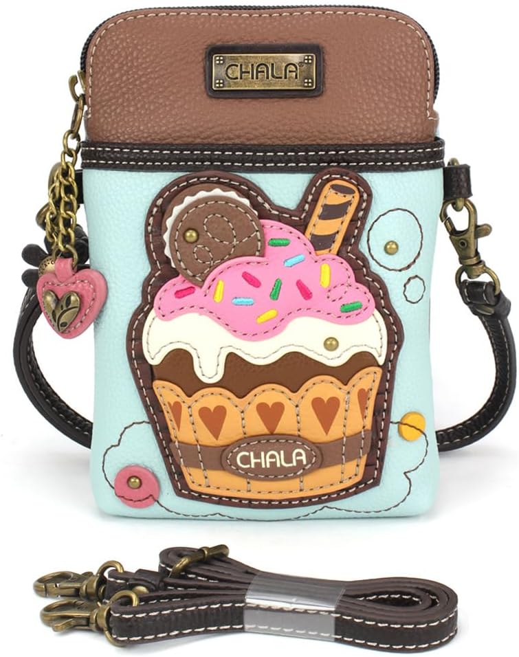 CHALA Foodie Collection Cell Phone Crossbody Purse-Women PU Leather/Canvas Multicolor Handbag with Adjustable Strap - Image 4