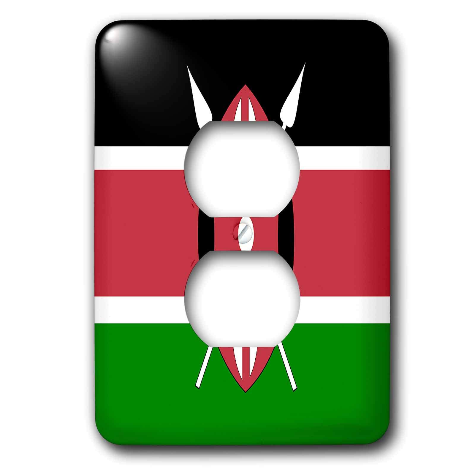 Drapeau Kenya 2 cache prise mural pour masquer les connecteurs électriques vides