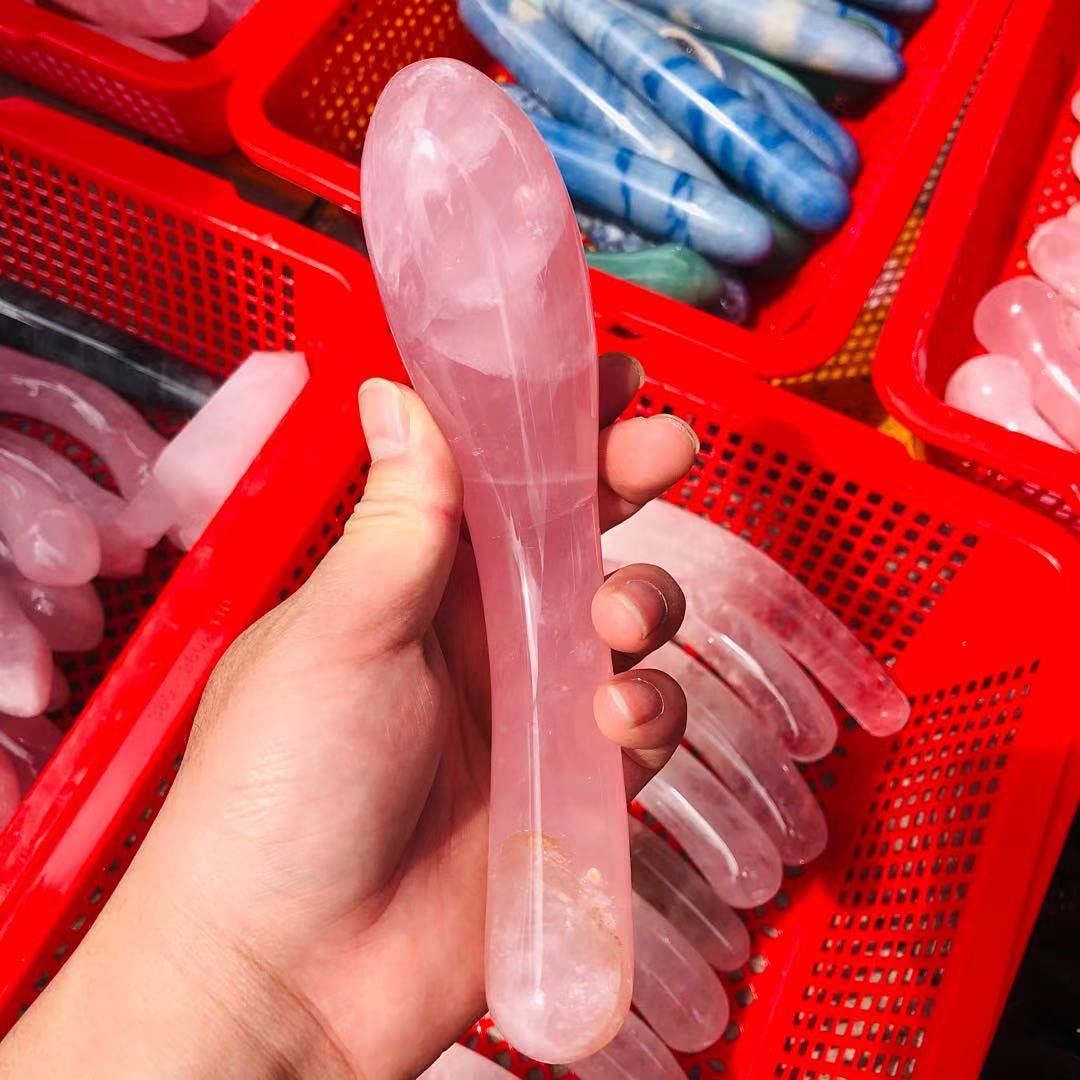 17cm-18cm Natural Polished Rose Quartz Crystal Dildo Massage Wand for  Healing 1pc : Amazon.ca: Health & Personal Care