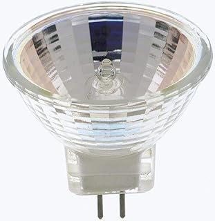 Satco S3424 Bi Pin GZ4 Base Halogen Light Bulb (2-Pack), 20 Watts, 12 Volts, 150 Lumens, MR11 Shape, GZ4 ANSI Base, 2900 CCT (Kelvin), 24 Beam Spread, 2000 Average Rated Hours, Clear Finish