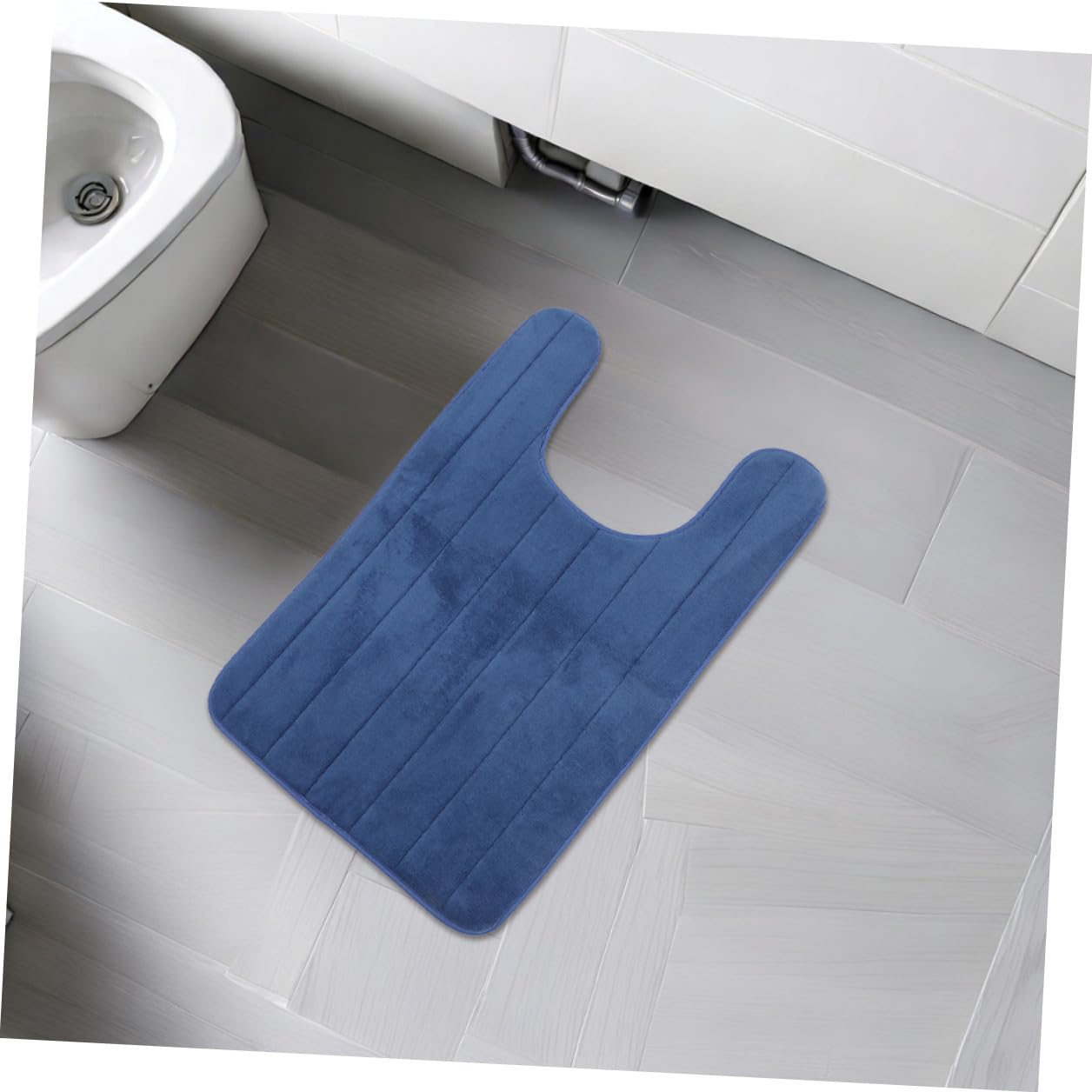 Ipetboom Lot de 2 Tapis de Toilette Contour en Polaire Corail, Antidérapants et Doux, Forme en U, Lavables en Machine pour Salle de Bain Confortable et Absorbant