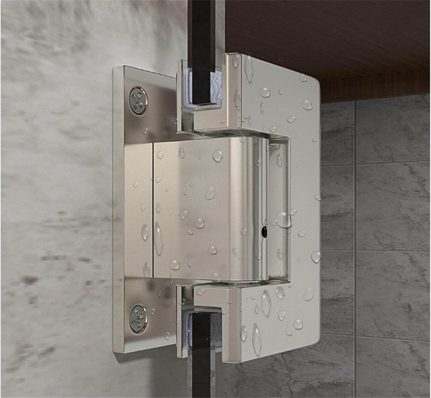 Set 2 Cerniere per Porta Doccia in Vetro – Angolo 90° in Acciaio Inox Opaco con Accessori | Cardini per Box Doccia e Bagno (Cromo Lucido)