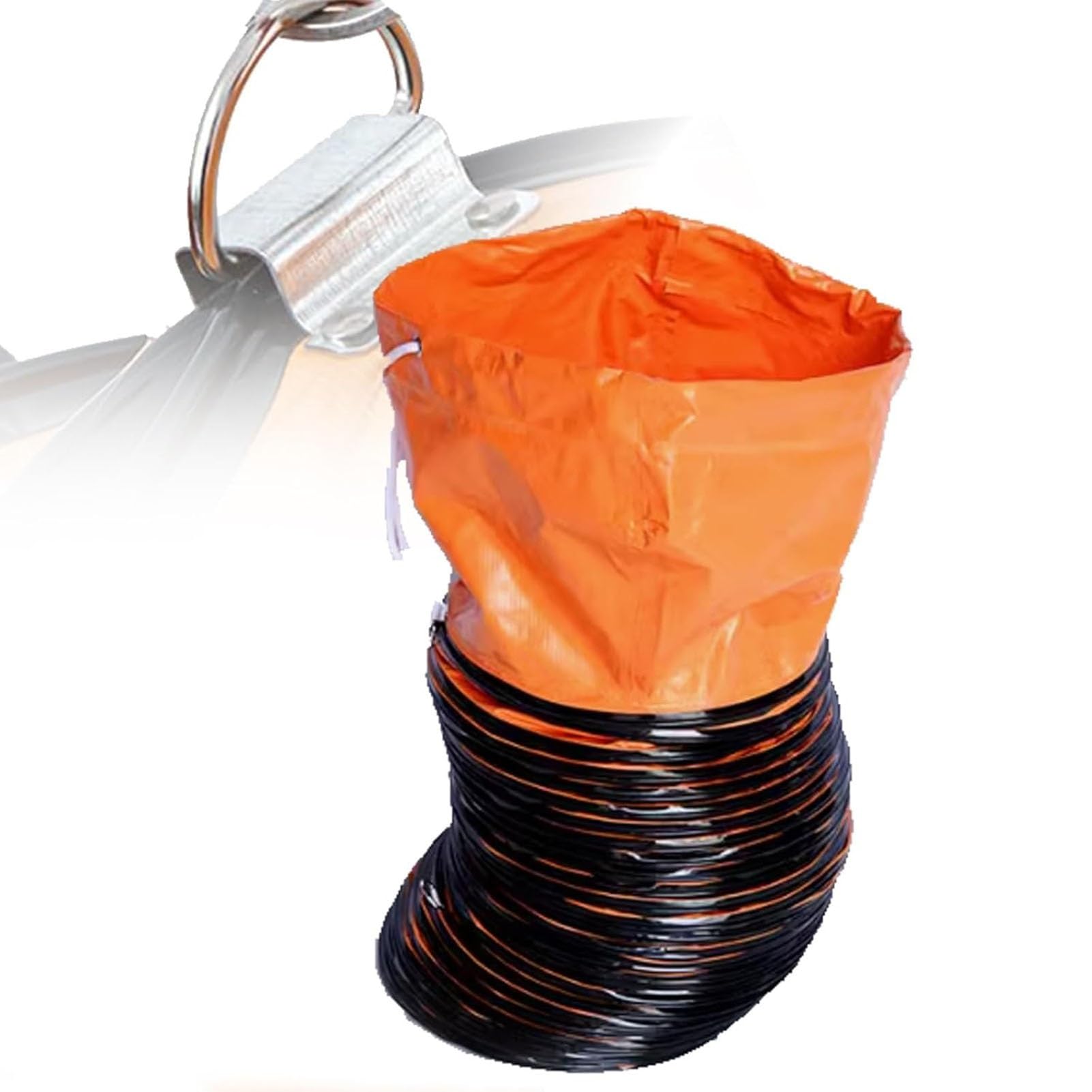 Manguera para conductos, Manguera Flexible ignífuga para conductos de 6 a 38 Pulgadas, conducto de Aire de PVC con Cuerda Ajustable, Gancho en S y Soporte de Acero para Ventilador de extracc