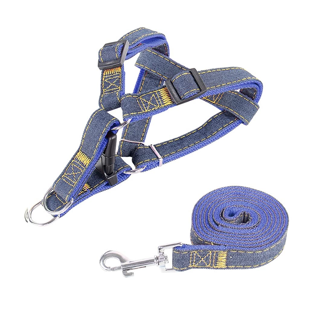 Hundegeschirr & Leine Set Aus Denim & Nylon – Verstellbar, Robust & Bequem Für Kleine Bis Große Hunde