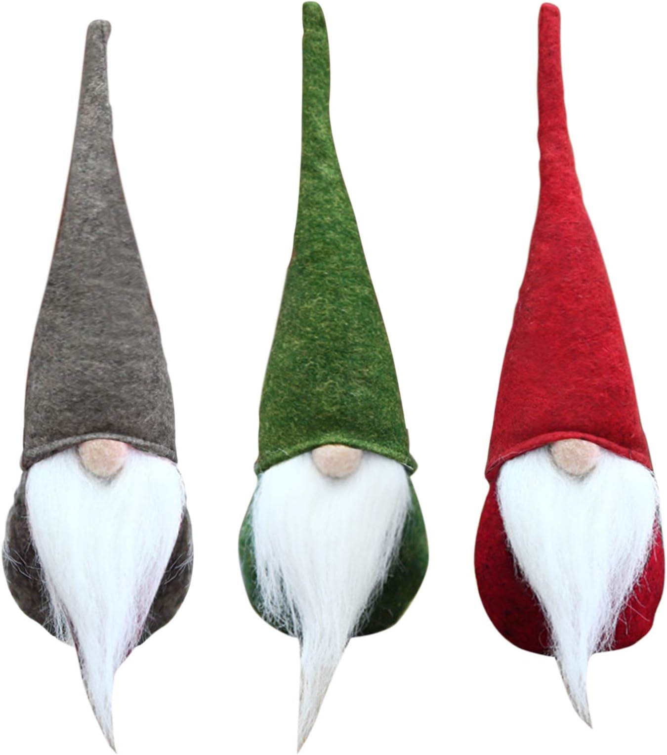 Halatool3 Pack Fabric Gnome Handmade Swedish Tomte Plush- 11 Inch Christmas Elf Ornaments Doll for Thanksgiving Day Xmas Gifts Holiday Party Home Table Decoration