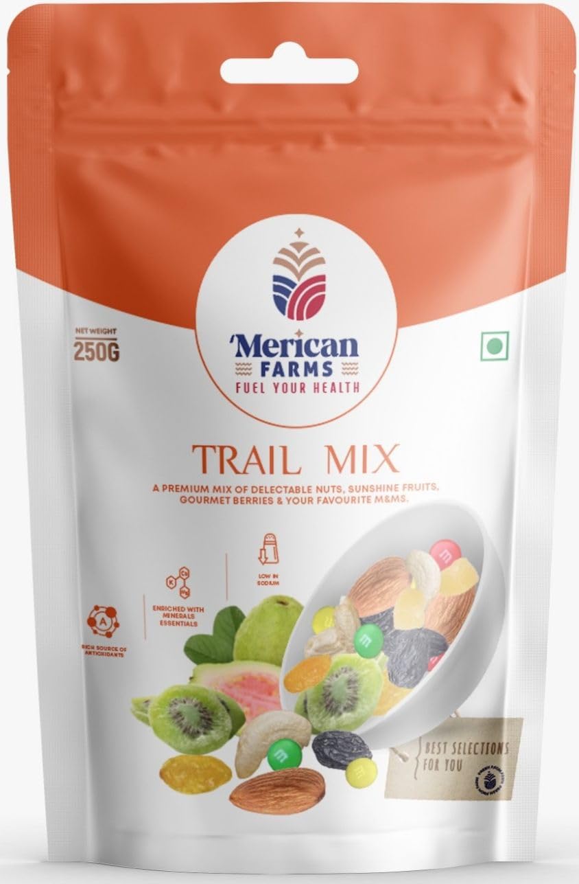 Merican Farms Trail Mix Assorted Mix Dry Fruits Healthy Dry Fruits Mix Dry Fruits 250gm (Pack of 1) Healthy Mixed Nuts with Dry Fruits, Premium Fruit, Nut & Fiber SuperMix, Fresh and Perfectly Balanced Mix Dry Fruits Pack, mixed dry fruits and Nut Mix for Anytime Snacking, Berries Trail Mix,Trail Mixes-image-31