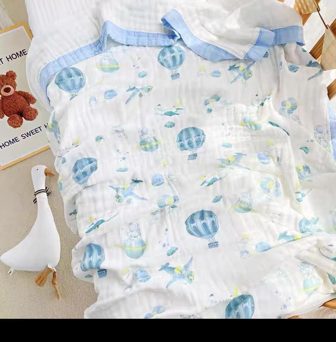6 Layer 100 % Cotton muslin blanket for new born baby 110x110 cm baby blankets newborn baby shower gifts for mom to be quilt blanket baby blanket blanket for kids hot air balloon 0-4 Years