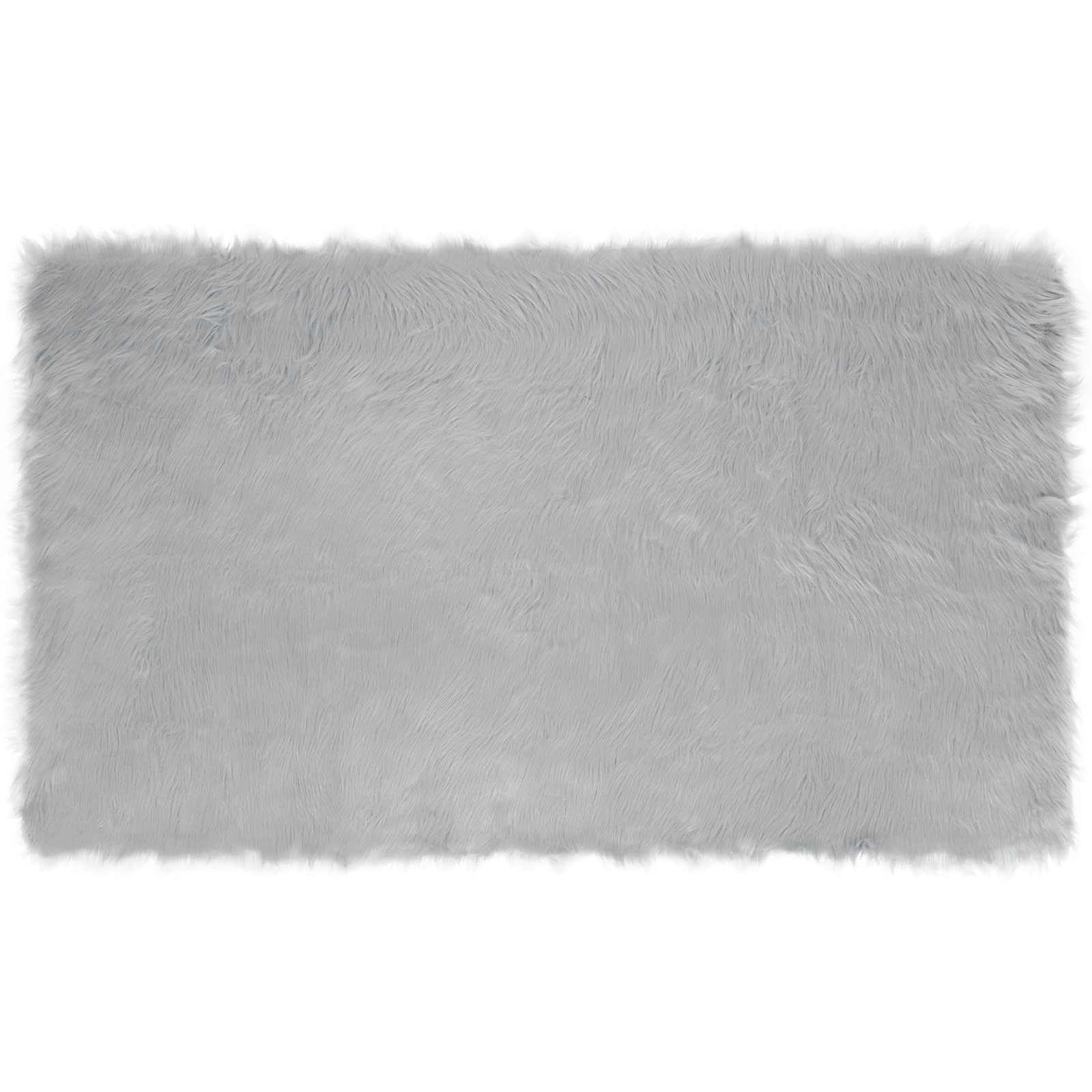 Tapis en peau de mouton synthétique gris 100x200 cm Tafalla pour salon