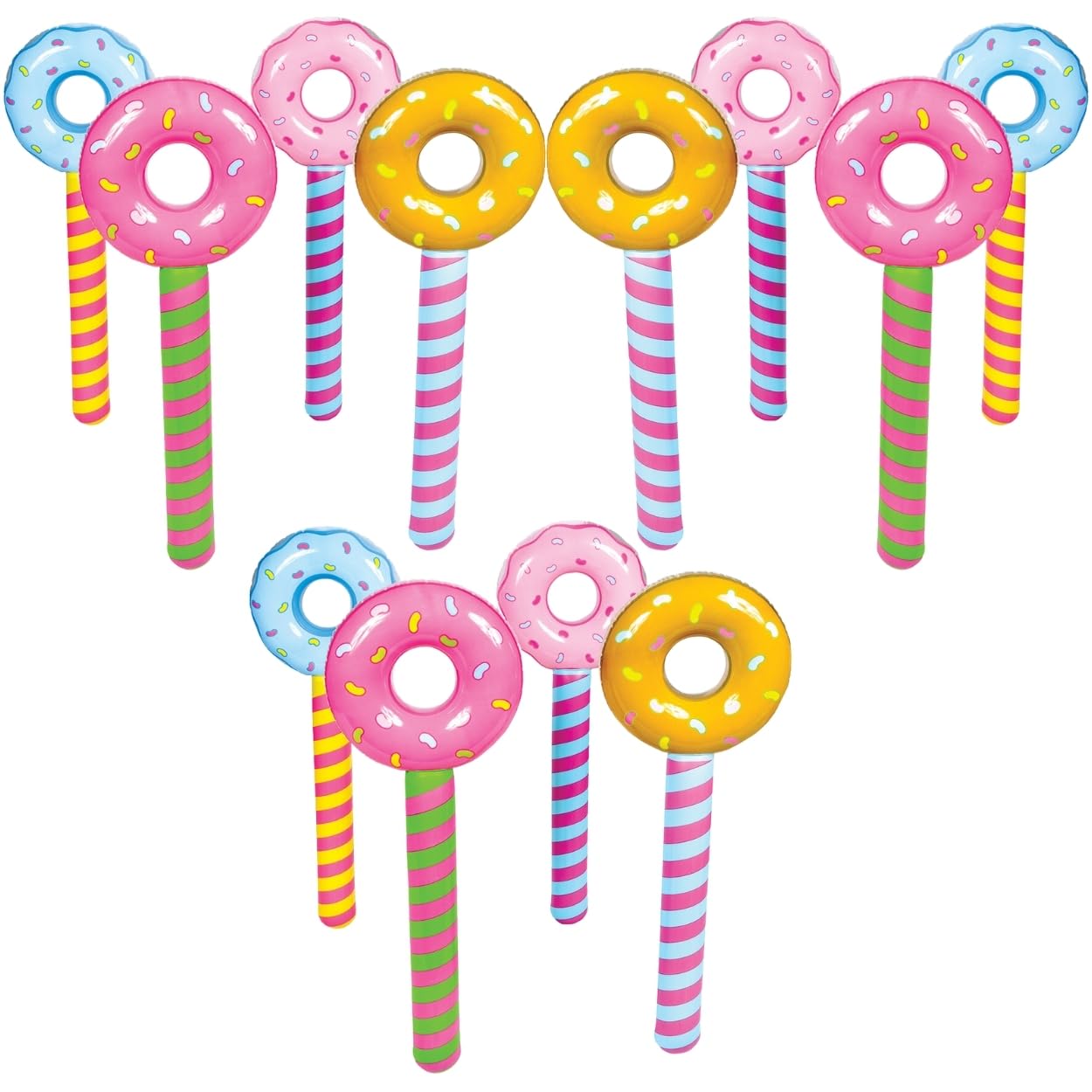 Inflatable Donuts - 12 pack - Donut party and pool party decorations