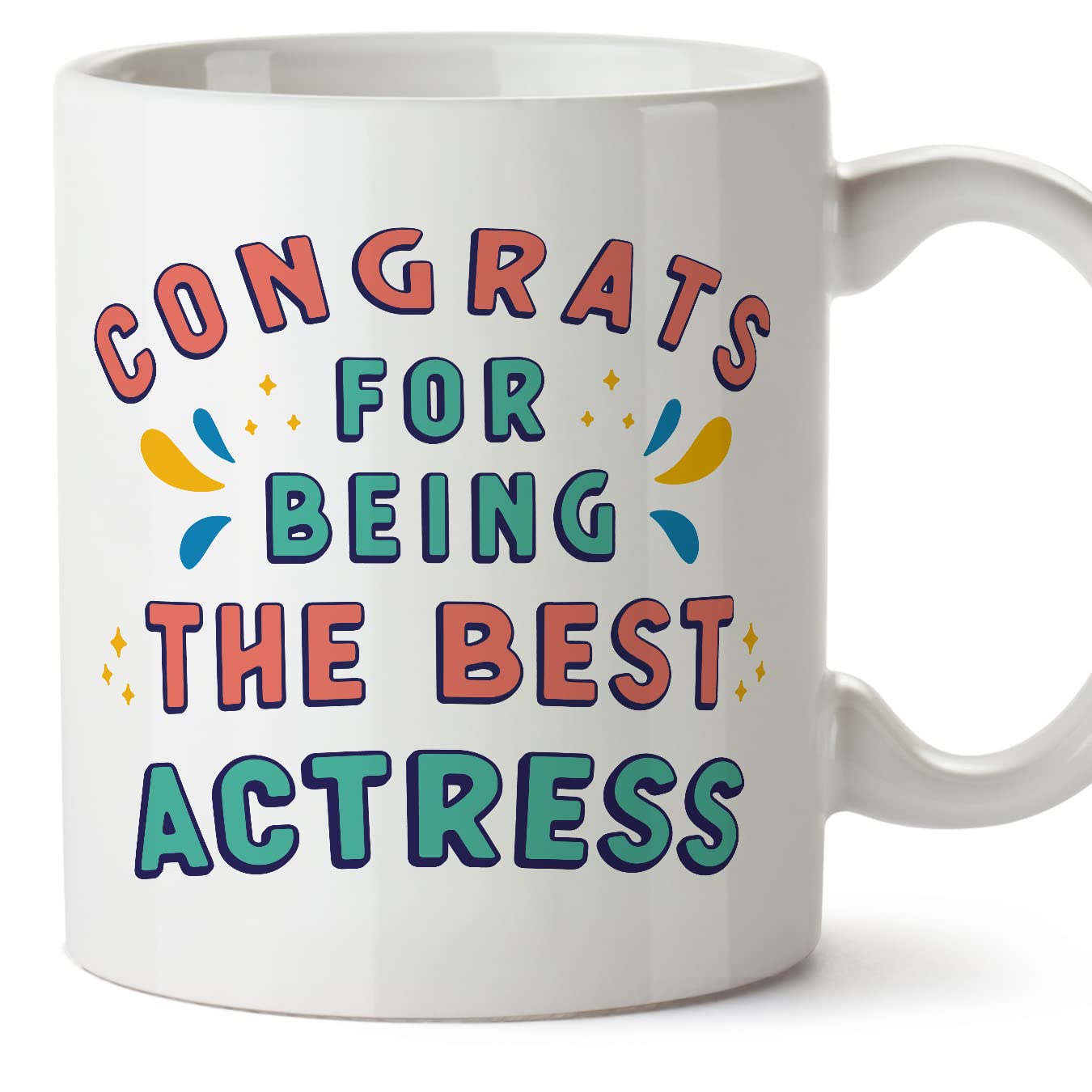 MUGFFINS Actress Woman Mug - in English - Congrats for Being the Best - Funny Gift for Colleagues - Ceramic 11oz Mug