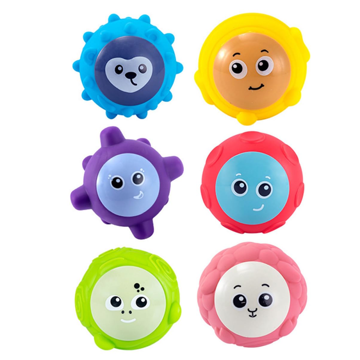 ERINGOGO Lot de 6 Balles de Préhension pour Bébé en PVC, Jouet D’éveil
