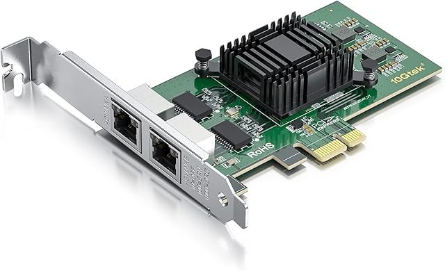 10/100/1000Mbps Gigabit Ethernet Converged Network Adapter (NIC) with Intel 82576 Chip | Ethernet PCI Express Network Card | Dual RJ45 Copper Ports | PCI Express 2.0 X1 | Compare to Intel E1G42ET