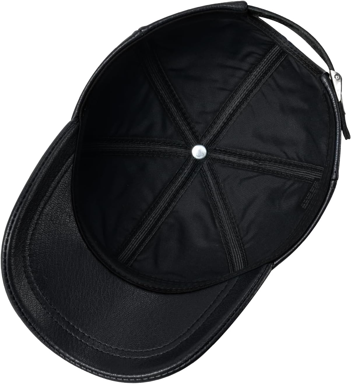 Men's Leather Hat Adjustable Genuine Leather Baseball Cap - Image 4