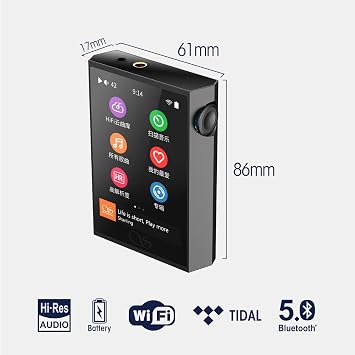 SHANLING M1 Plus Music Player Included Leather Case, Portable 3.2inch Mini DAP with Bluetooth 5.2 LDAC/WiFi/DLNA/Airplay/Tidal Streaming, Lossless DSD Hi-Res Compatible with 2TB Micro SD (Black)