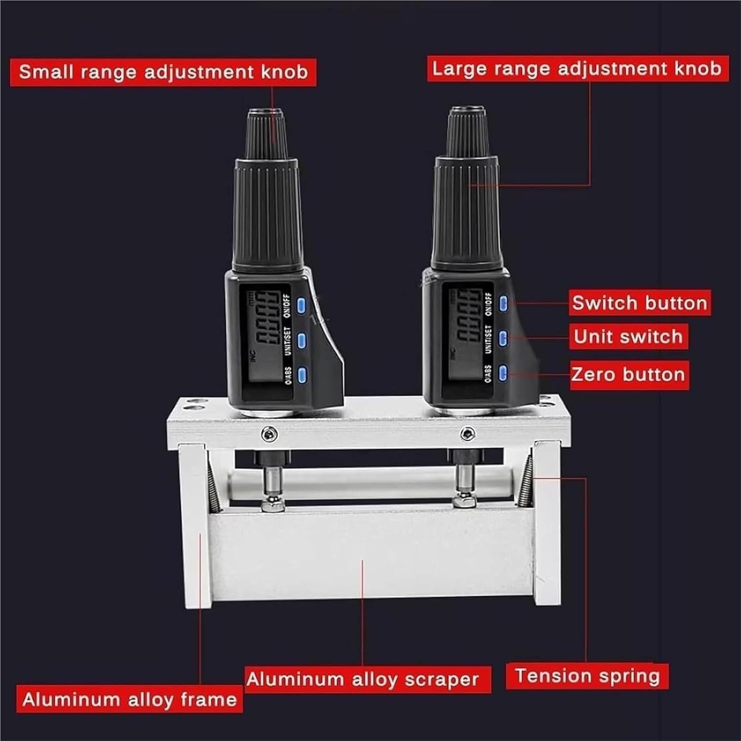 Dispositivo de preparación de película húmeda, rango de alta precisión de 1 a 6000 μm, aplicador de película ajustable con micrómetro digital para impresión, recubrimientos, pintura, tinta, cosméticos