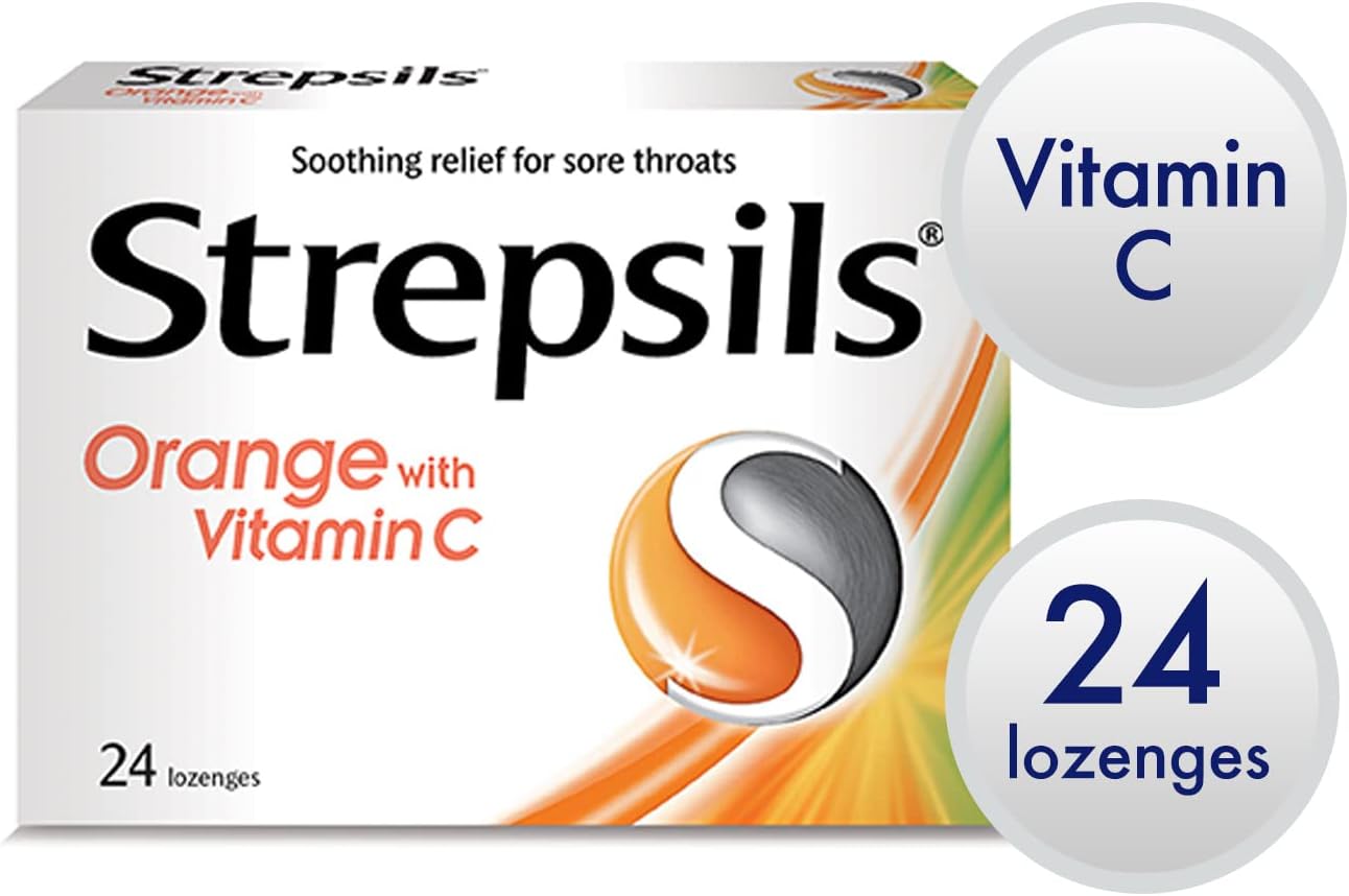 Orange with Vitamin C Lozenges (4 boxes of 24 lozenges)
