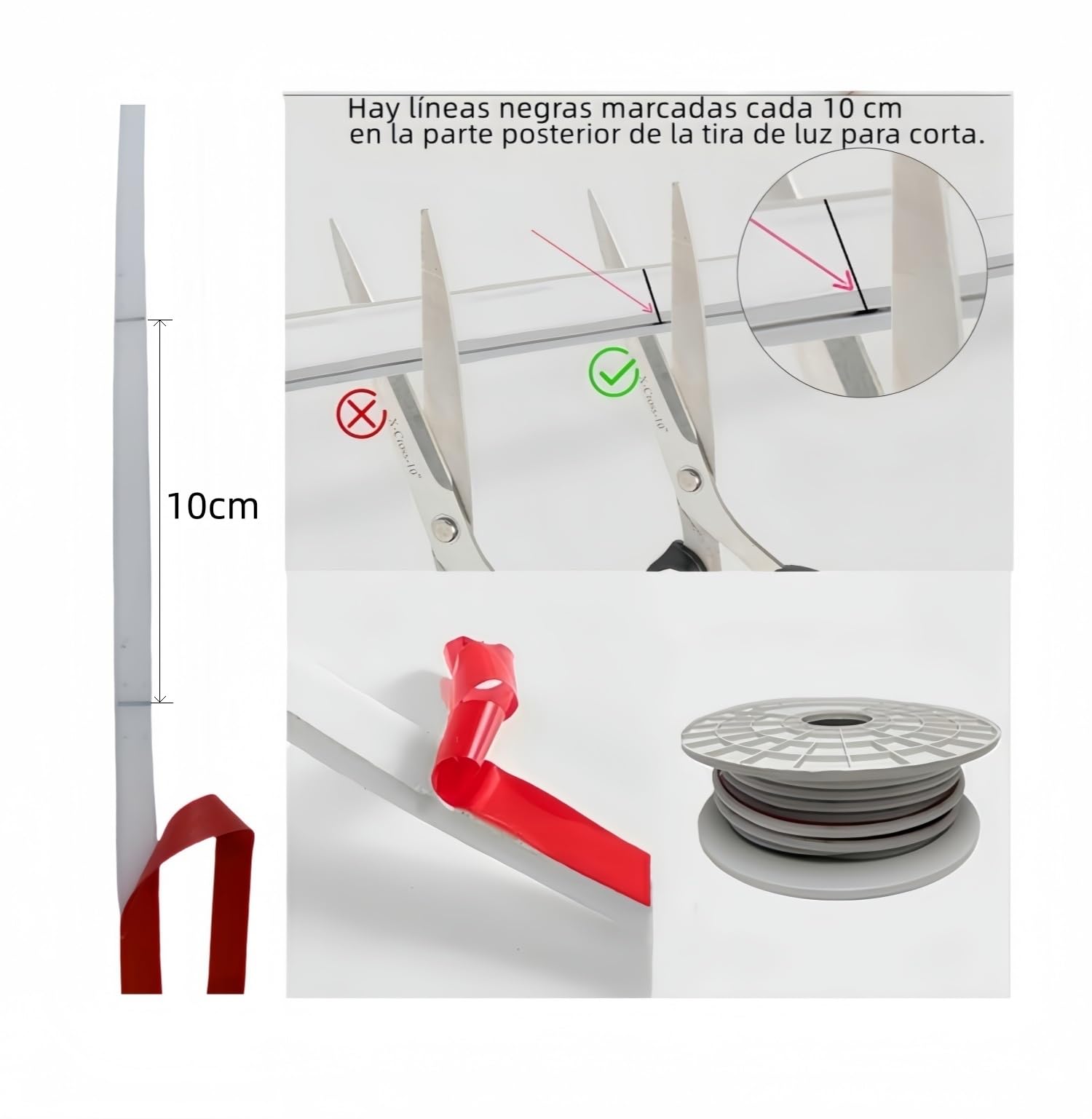 ONSSI® Tiras LED de Neón 220v (Blanco Cálido,5M),12w/m,Cada Corte de 10cm,Ip65 Impermeable con Enchufe de Interruptor y Pegamento,Cinta Led Para Decoración de Escaparate,Hogar,Cocina