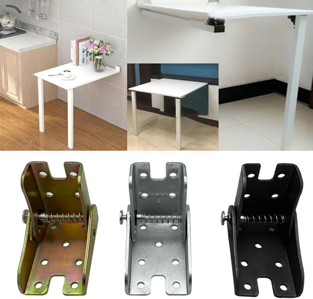 90 Degree Self-Locking Folding Hinge Sofa Bed, Dining Table Lift Support, Cabinet Hinges Hardware Accessory - 65 x 60 x 45 mm, Steel(silver)