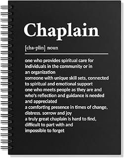 Chaplain Definition 80 Sheets 160 Pages Funny Spiral Notebook, Chaplain Appreciation Gifts, Hospice Chaplain Thank You Retirement Gifts, Chaplain Gifts for Pastor