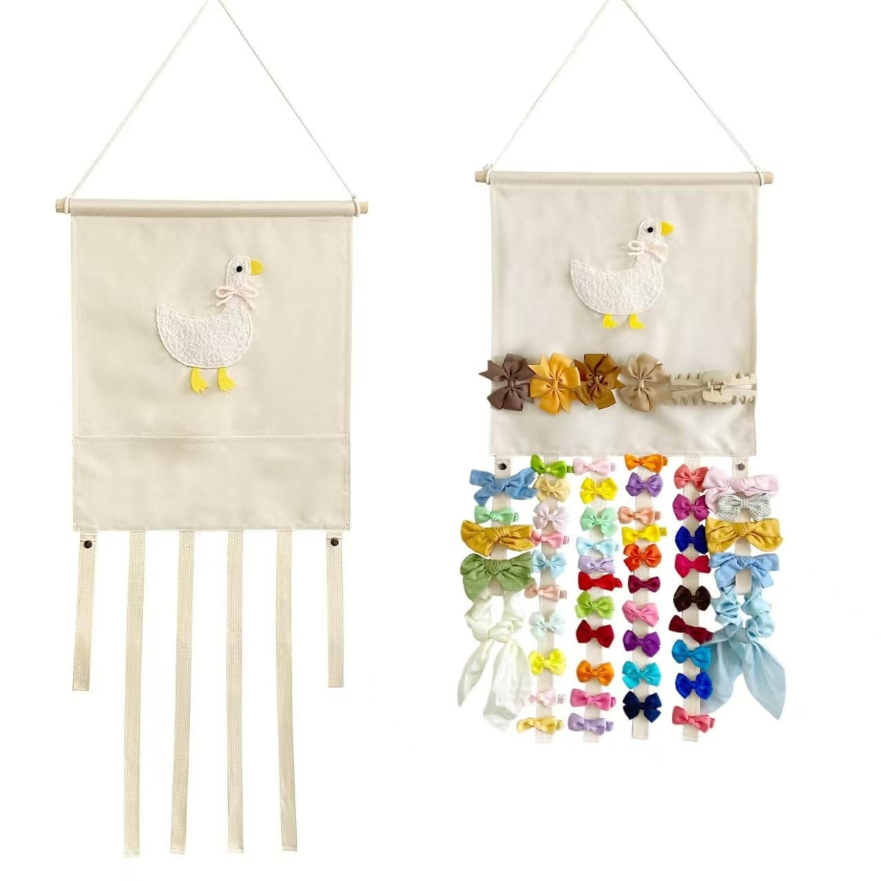 Hair bow organizer with Large Pocket for hair Accessories - Perfect for hair Ties Clips and claw clip