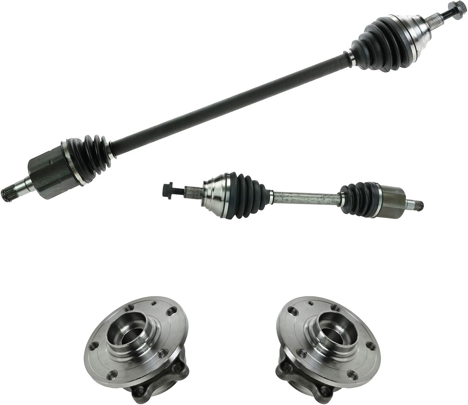 TRQ Front Drivetrain Kit: CV Axle & Wheel Hub Assemblies