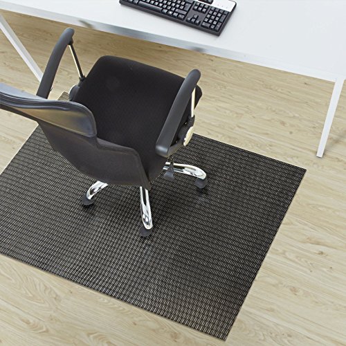 casa pura® Padua Black Flat Weave Non Slip Protector Mat | For Office Chairs etc. | 90x120cm | 6 Sizes