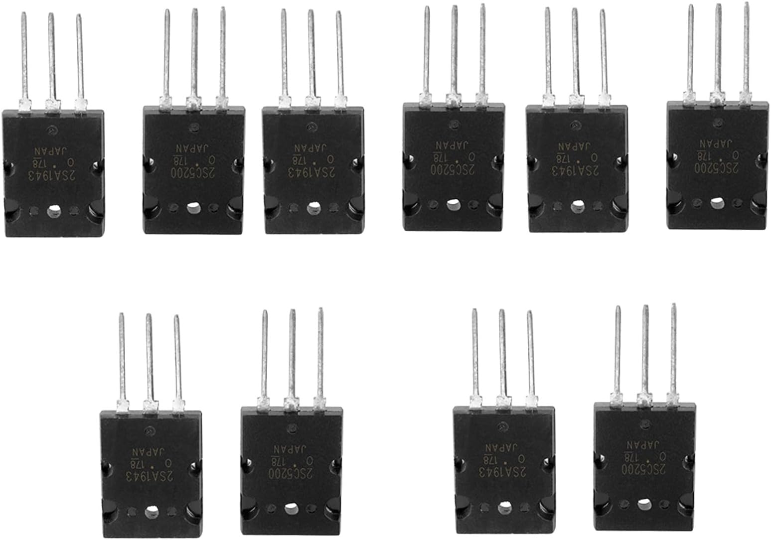 2SC5200 Transistor Kit, 5 × & 5 × 2SC5200 Power Transistor NPN Transistor Electronic Power Amplifier Amplifier Transistor Assorted