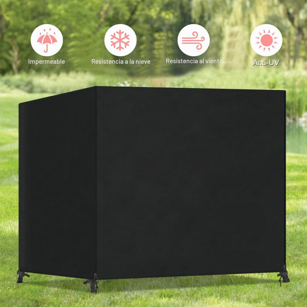 Funda Balancin Jardin Exterior 3 Plazas Funda Columpio Jardin Impermeable Funda Protectora para Columpio de jardín, Resistente al Viento, Resistente al desgarro, 215x125x170cm