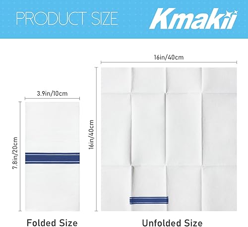 Miniatura 2 de KMAKII Paquete de 100 servilletas de papel con bolsillo integrado para cubiertos desechables para fiestas, bodas, eventos, tacto de lino, 16 x 16