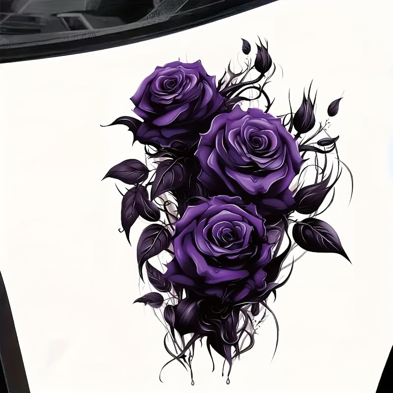 SLGIFT Purple Flowers Vinyl Decal, Contemporary Style, 15.24cm, Waterproof Car Sticker for Laptop, Bottle, Truck, Phone, Motorcycle, Window, Wall 3