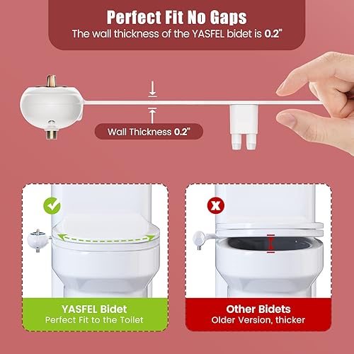 Miniatura 4 de YASFEL Accesorio de bidé para inodoro  Accesorio de asiento de inodoro bidé autolimpiante con controles de presión, accesorio de bidé frío no