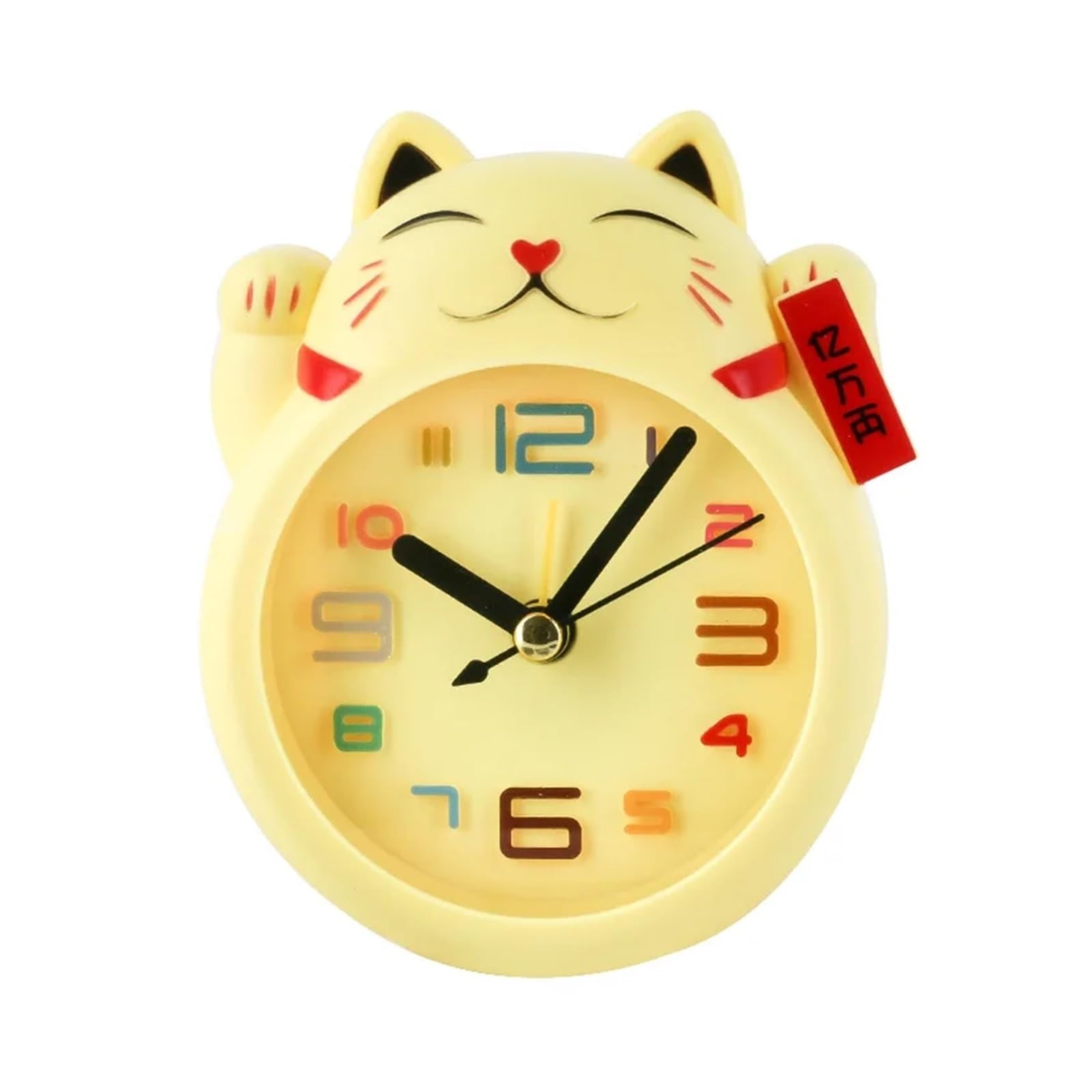 G5z9w3c7m2 White Loud Alarm Clocks Alarm Clock Creative Lucky Cat Mini Table Decoration Student Cute Plastic(White)