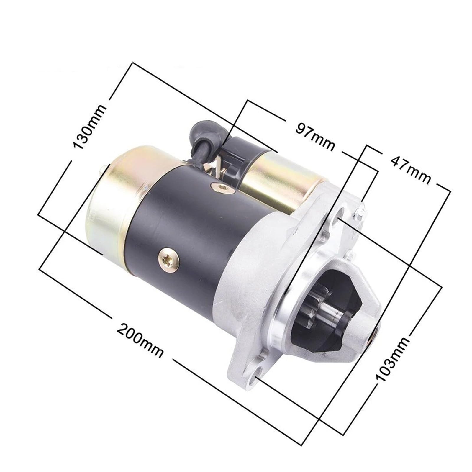 Motor Arranque Motor Arranque para Generador Diésel QD124FS QD124A De 12 V Y 1,2 KW Motor Cobre QD114A. Piezas Generador Arranque Rápido Eléctrico Arranque Motor(QD114 0.8KW)