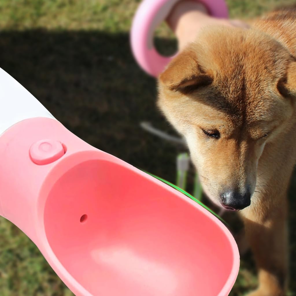 XAGMODSHN Dog Water Bottle Leak Proof Portable 12oz Water Capacity Puppy Water Dispenser with Bowl Combo Travel Accessories