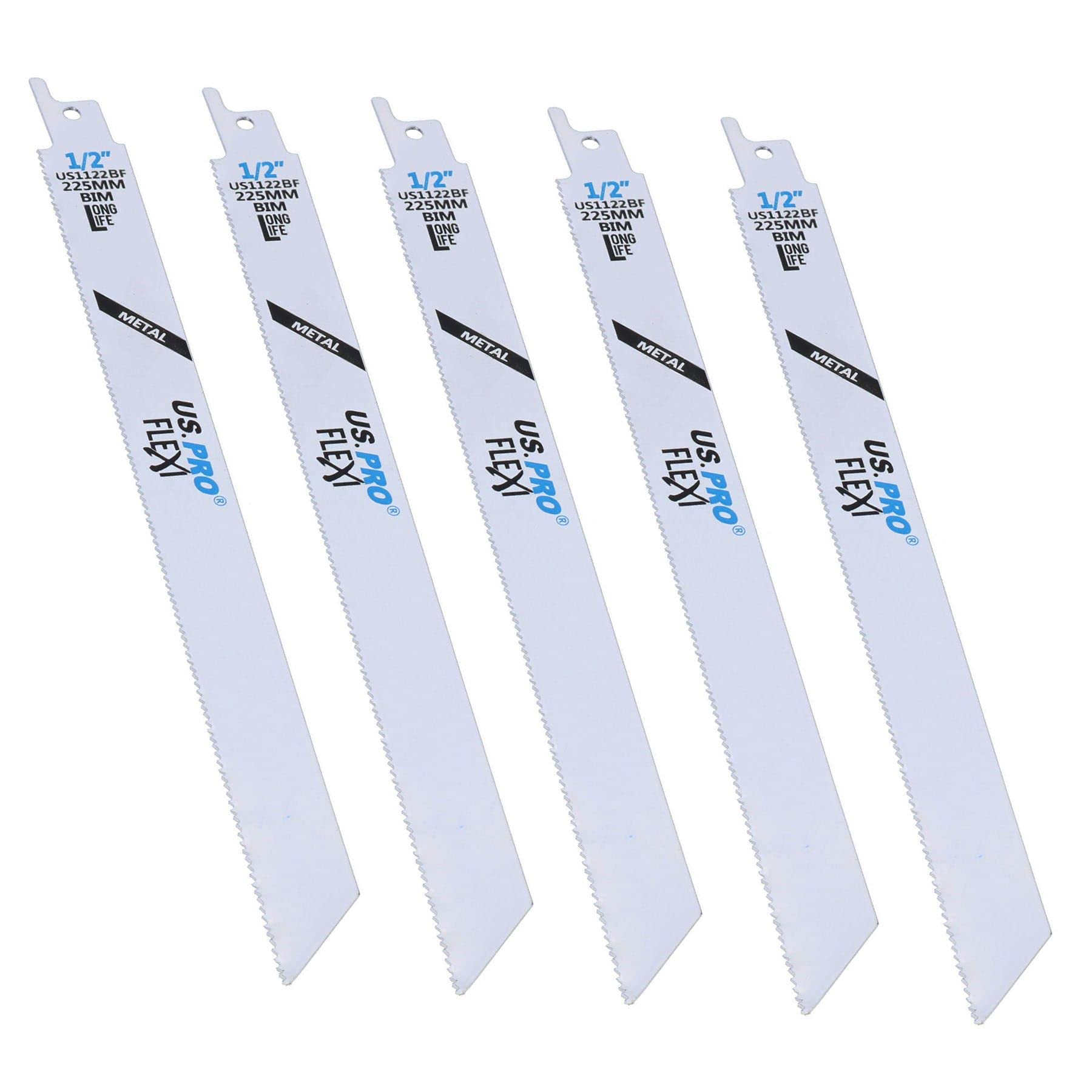 225mm Reciprocating Bi-Metal Saw Blade 14 TPI Cutting Metal Steel Fast Cut 5pk
