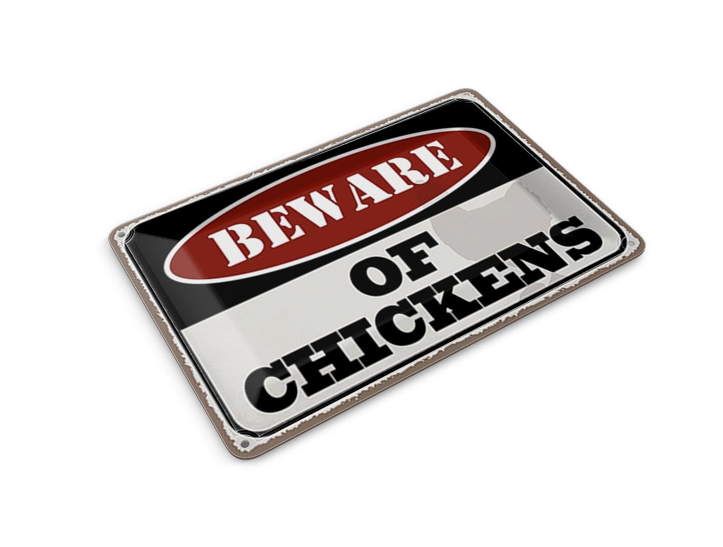 Femer Tin Postcard Saying 14 x 10 cm Behold of Chickens Metal Decorative Sign