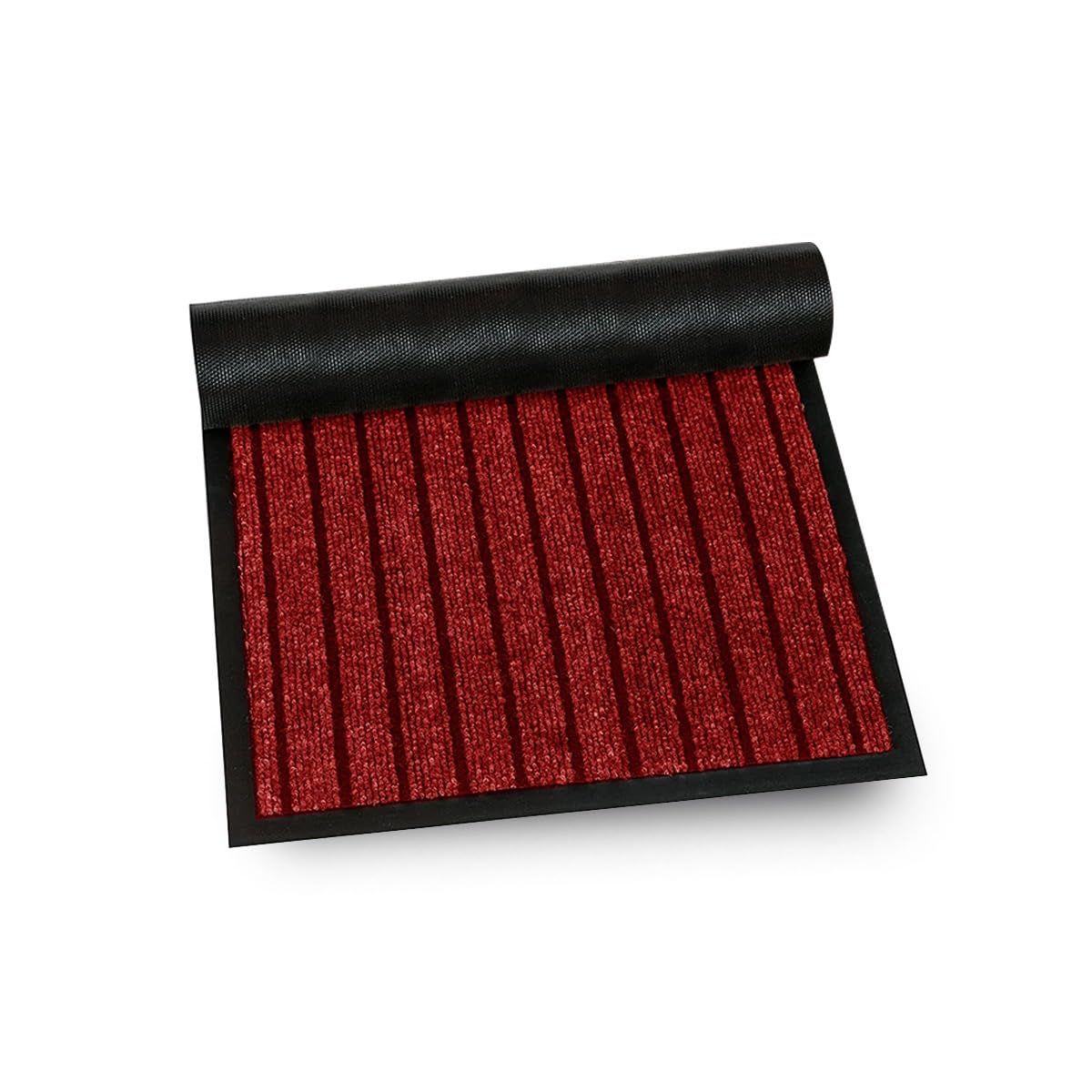 Fit Even Rubber Doormat – Outdoor & Indoor Heavy Duty Washable Non-Slip Doormat for Kitchen Garden, Inside & Outside Floor Mats, Waterproof and Dirt Trapper Entrance Rug Runner (40x60 cm, Red)