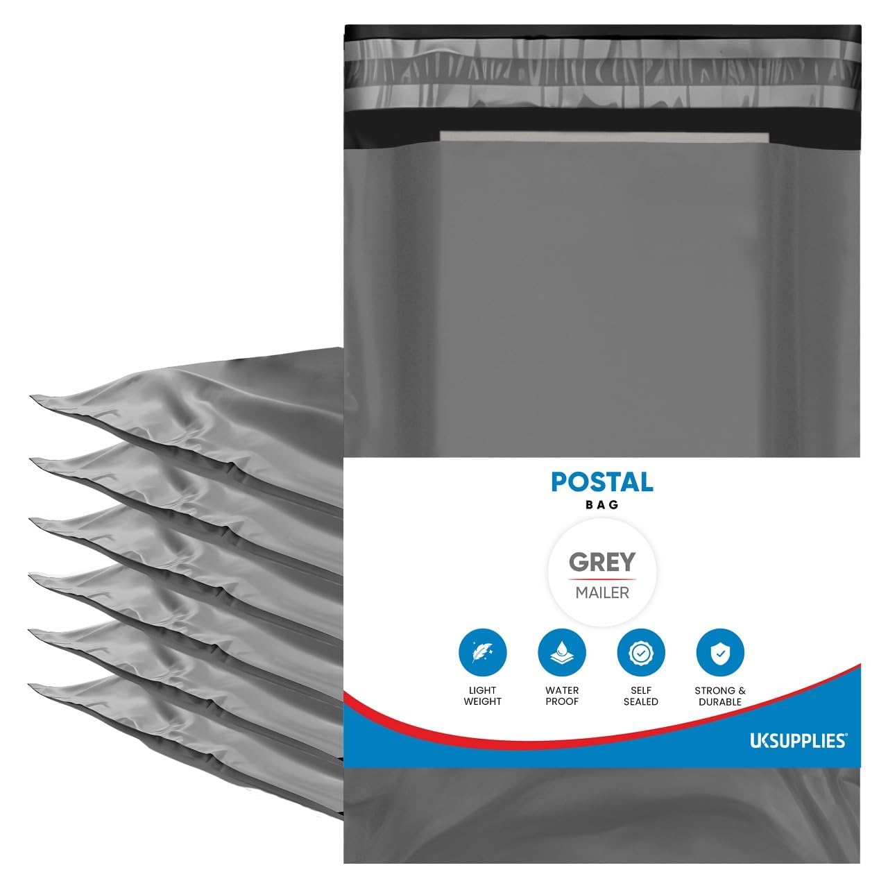 UK SUPPLIES LIMITED Grey Mailing Bags Waterproof Peel & Seal Envelopes (Pick Any Sizes & Qty) Parcel Bag Postage Mailers Delivery Bags for Shipping Posting & Packaging (X-Large, 14" x 21") 10 Pack