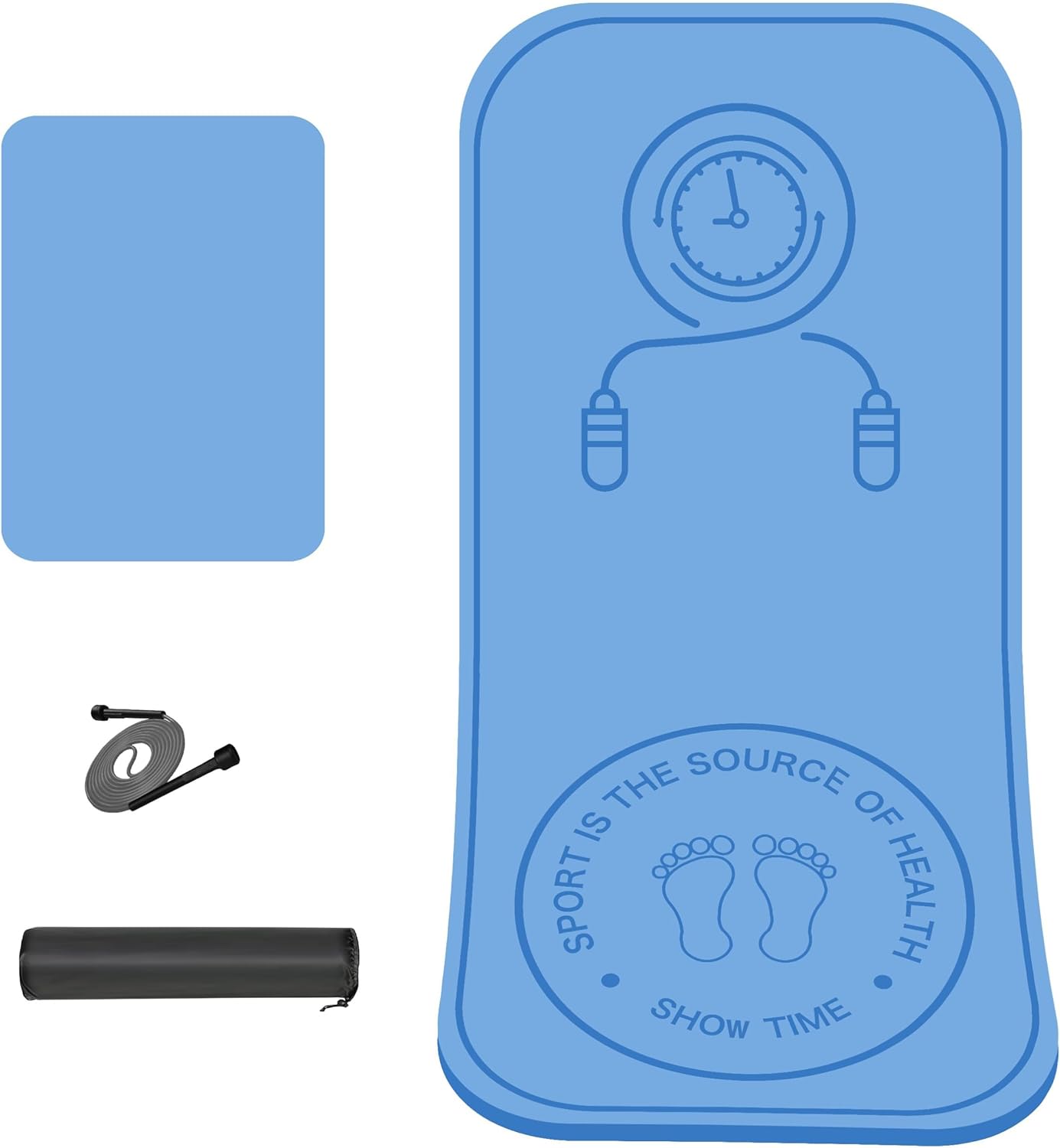 Rope Skipping Sports Shockproof Exercise Mat, All-Purpose Extra Thick High Density Anti-Tear Exercise Yoga Mat, Non Slip Jump Rope Mat for Indoor and Outdoor