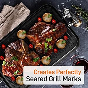 NutriChef 20×13 Stove Top Grill Pan Double Burner Hard Anodized Non stick Grill Griddle Pan