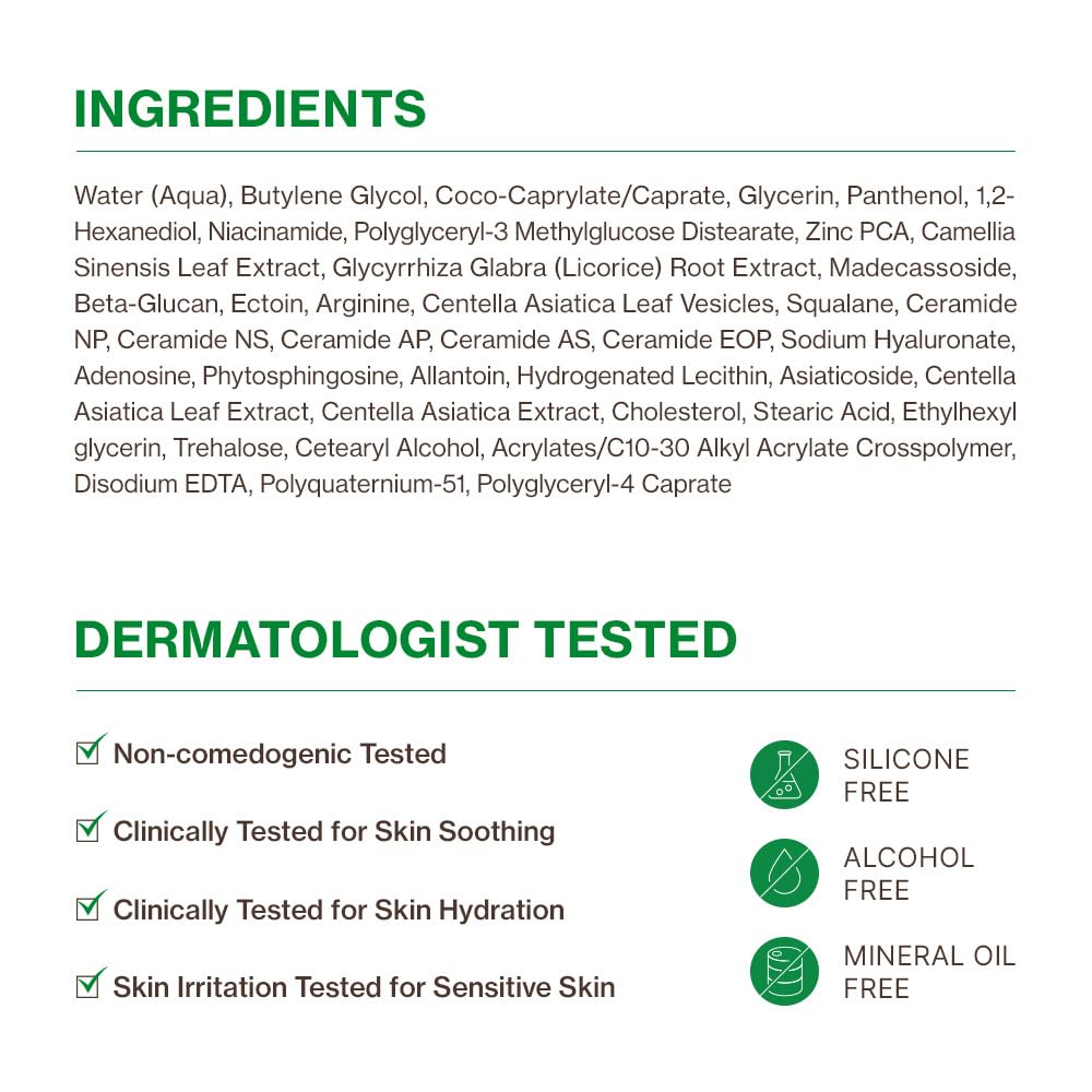 YUMU Cica Exosome Zinc Blemish Relief Cream, Face Moisturizer for Sensitive, Acne-Prone Skin, Lightweight, Breakouts, Barrier Repair, Hydration, Soothing, Oil-Free, Korean Skincare (80 ml/2.70 fl.oz.) - Image 8