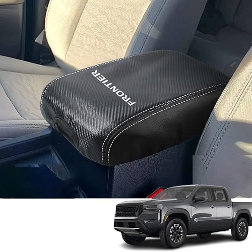 Miniatura 9 de Bmolpt Accesorios interiores personalizados para Nissan Frontier 2022 2023, funda de cuero para reposabrazos central, cojín protector de