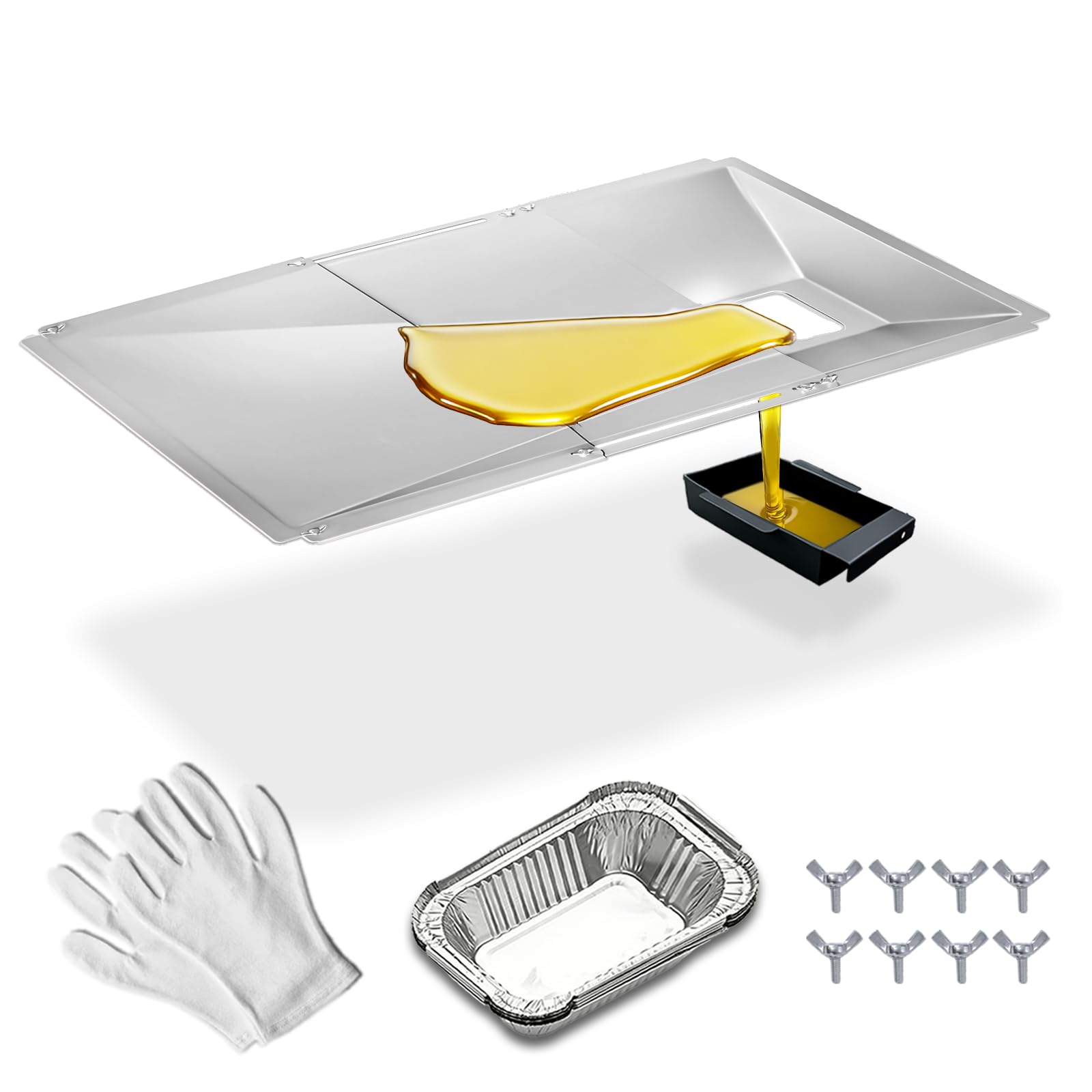 Universal Fettwanne Gasgrill mit Auffangschale, 60-80cm Fettauffangschale Gasgrill für 3/4/5/6-Brenner Gasgrill, Fettwanne für Nexgrill, Charbroil, Dyna-Glo, Kenmore, BHG, Expert und mehr Gasgrills